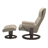 Stressless View M Recliner Light Beige Chair and Stool