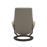 Stressless View M Recliner Light Beige Chair and Stool