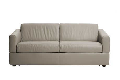 Visconti 3 Seater Leather Sofa Bed Dark Grey