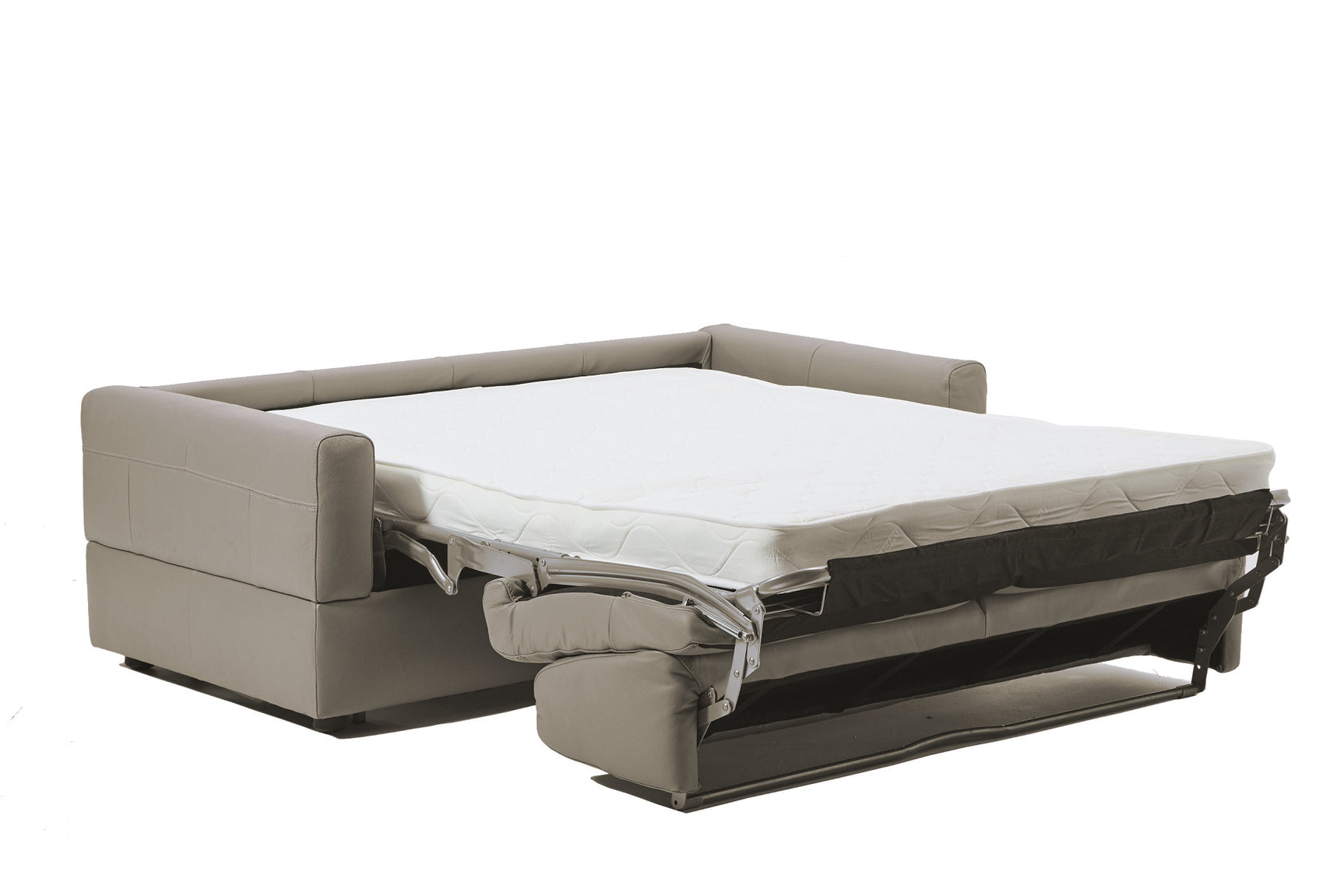 Visconti 3 Seater Leather Sofa Bed Dark Grey
