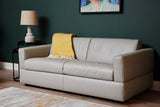 Visconti 3 Seater Leather Sofa Bed Warm Grey