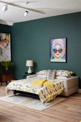 Visconti 3 Seater Leather Sofa Bed Warm Grey