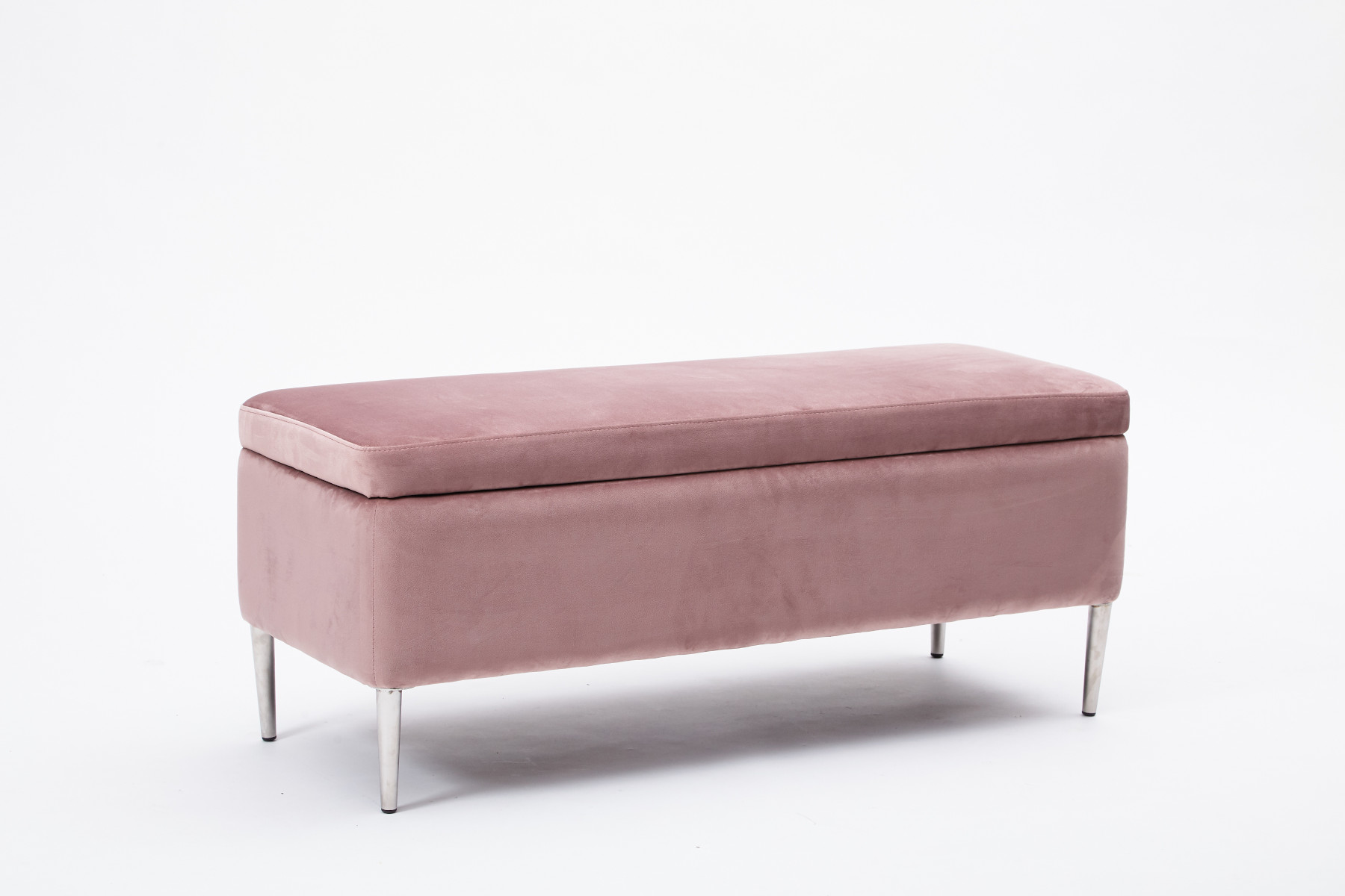 Hailey Pink Velvet Ottoman