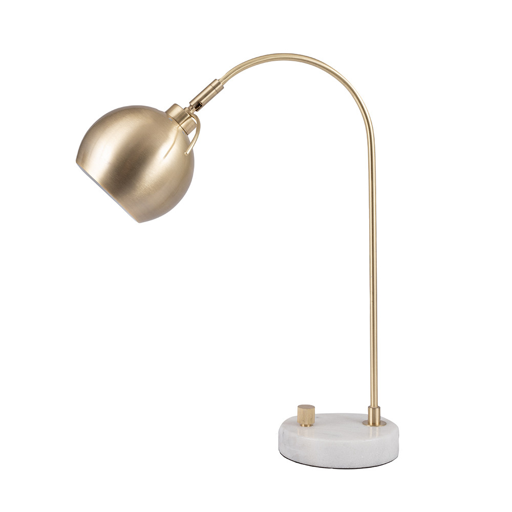 Feliciani Brushed Brass and White Marble Table Lamp