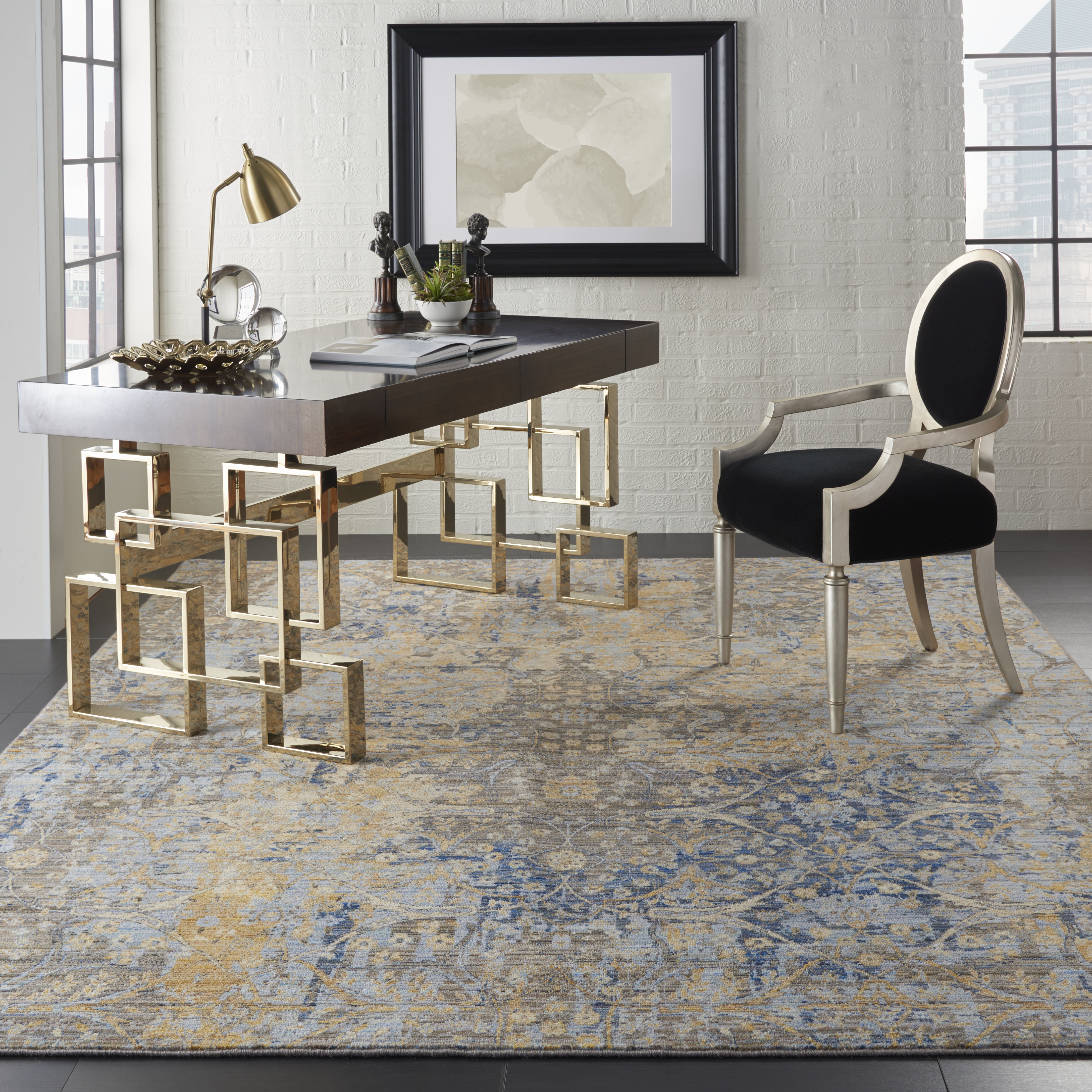 Majestic Beige Blue Rug