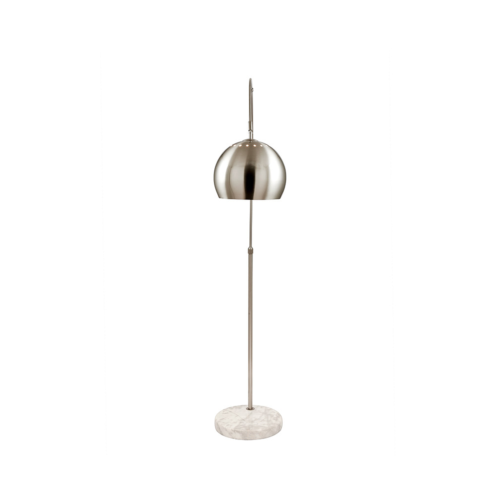 Feliciani Brushed Silver and White Marble Floor Lamp