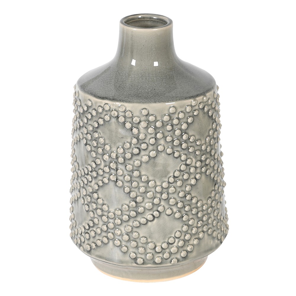 Grey Dots Ceramic Vase