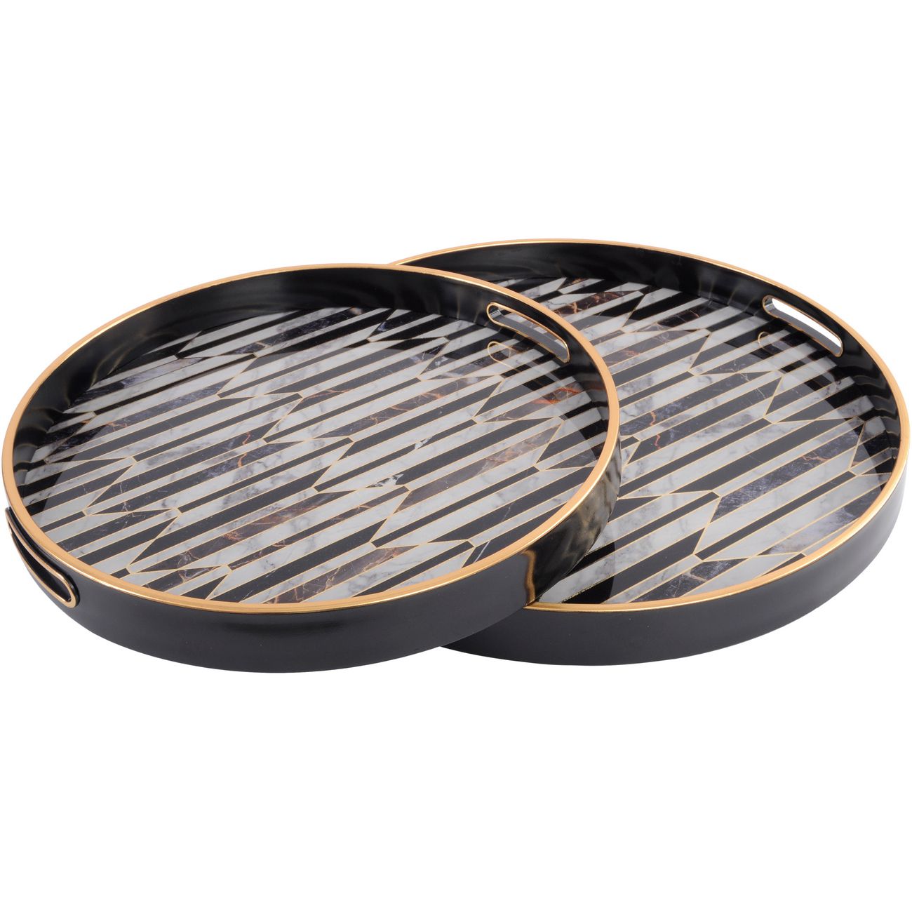 Black & Ant Gold Geo Trays