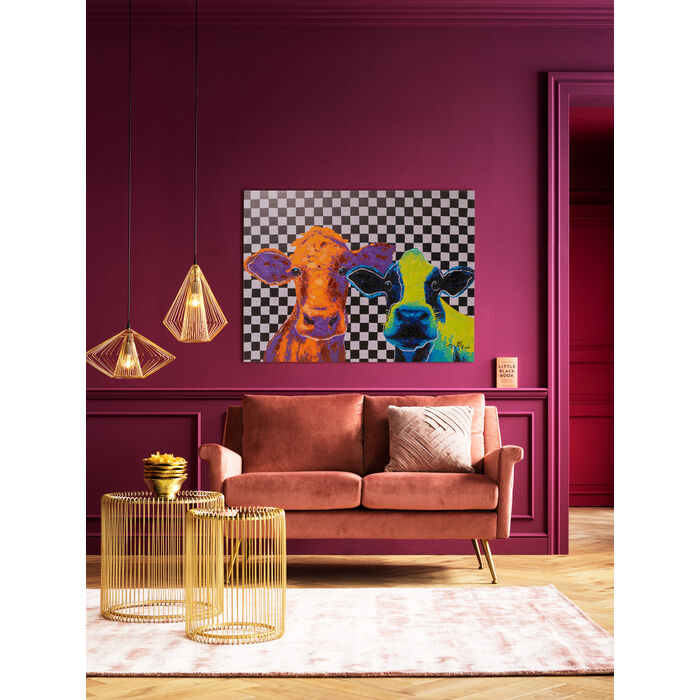 Colourful Cows Canvas Picture