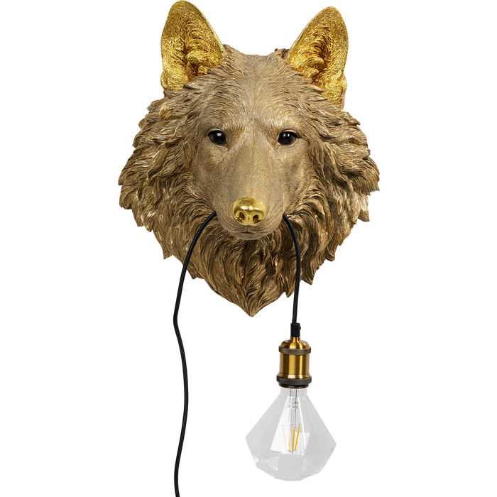 Wolf Head Wall Lamp