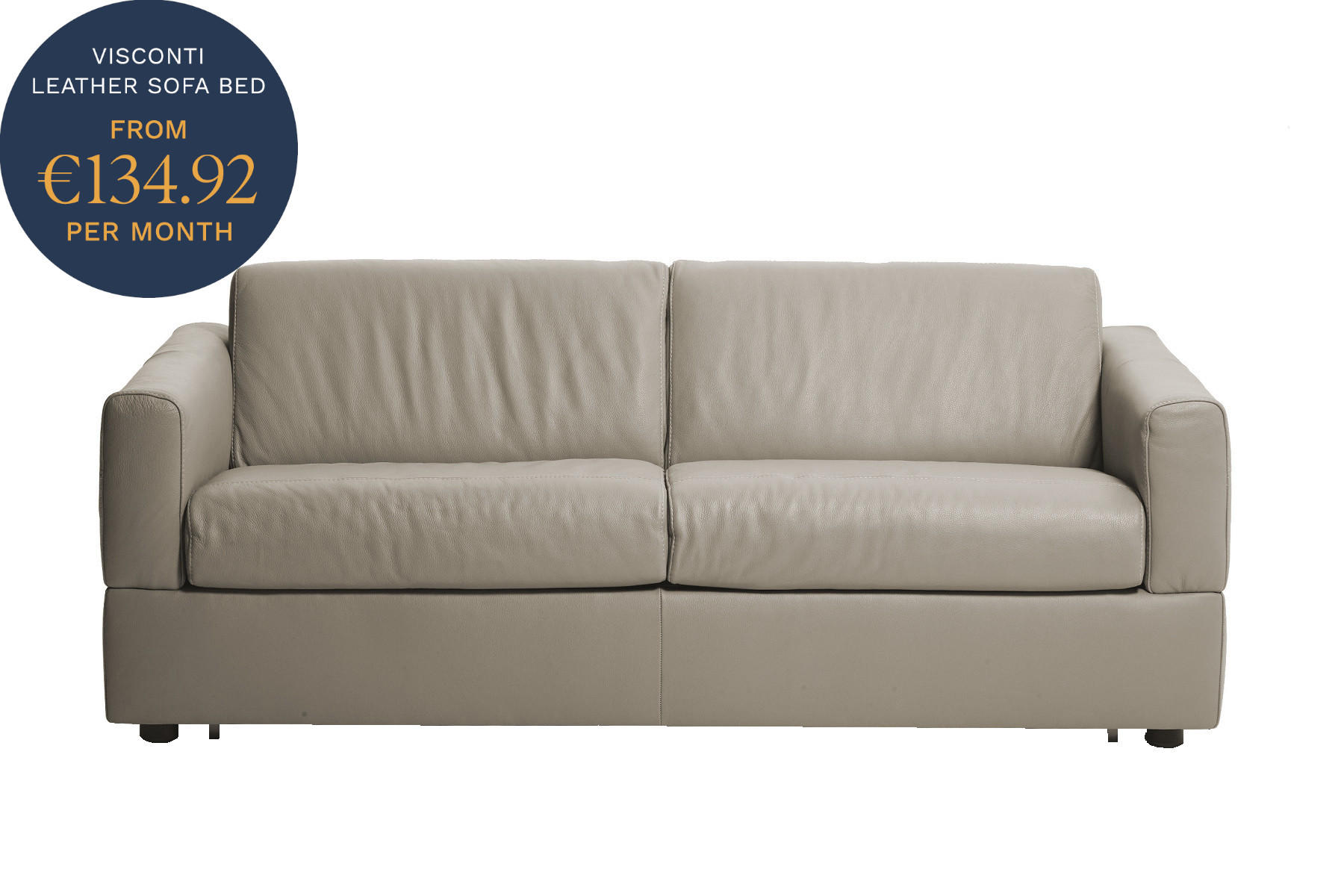 Visconti Leather Sofa Bed - Dark Grey | IT0205099
