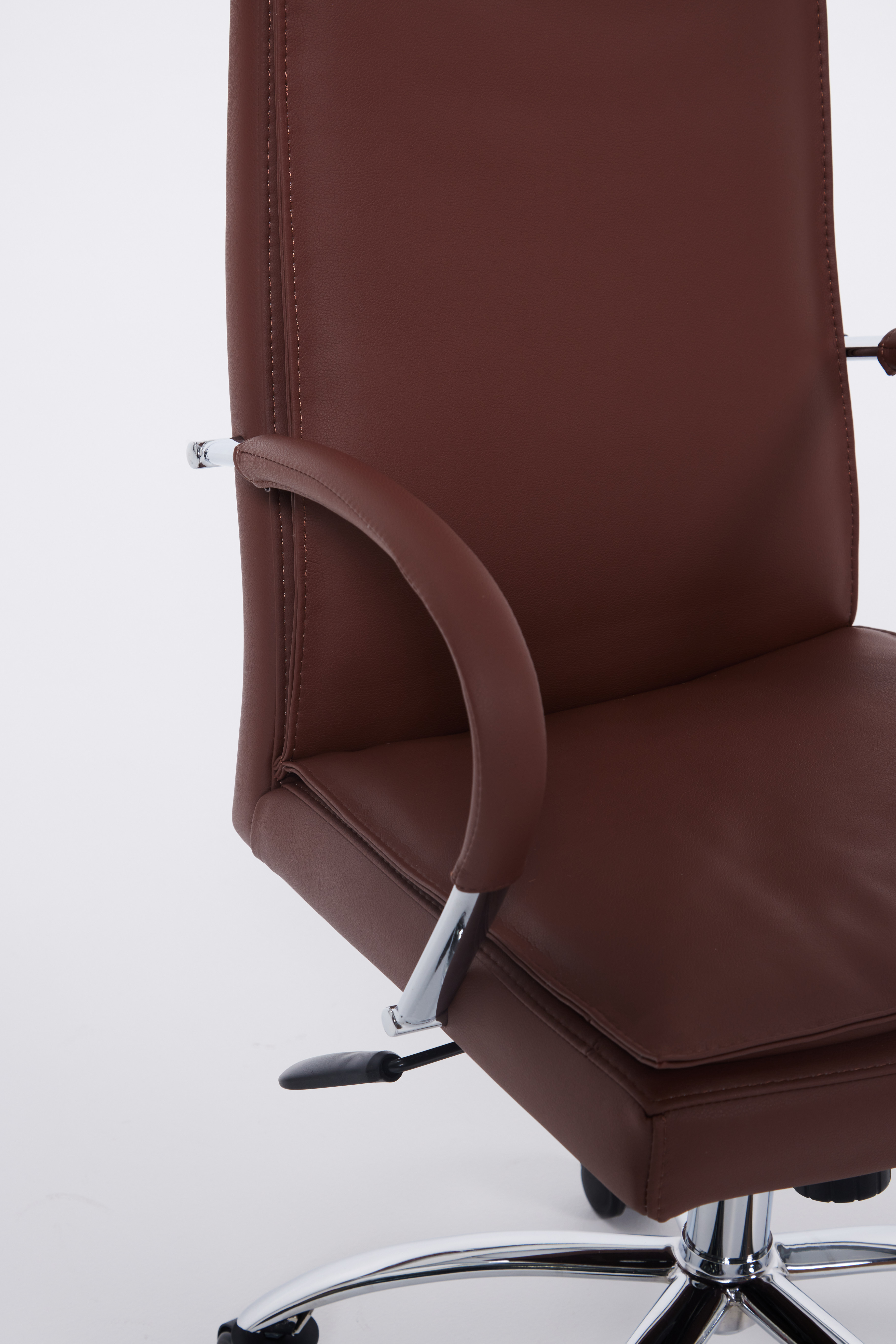 Soft Chrome Office Armchair - Rust