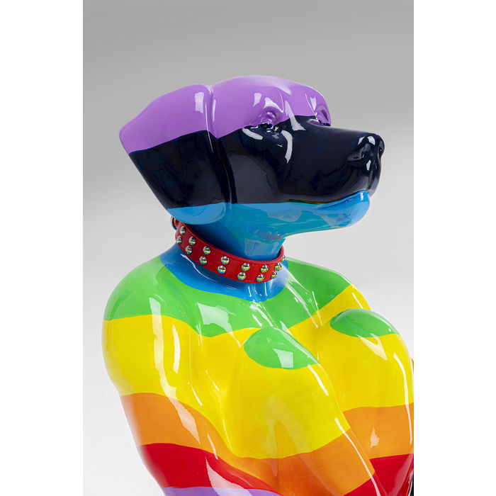 Deco Sitting Dog Rainbow