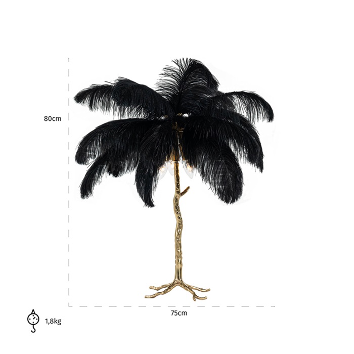 Upanova Black Table Lamp