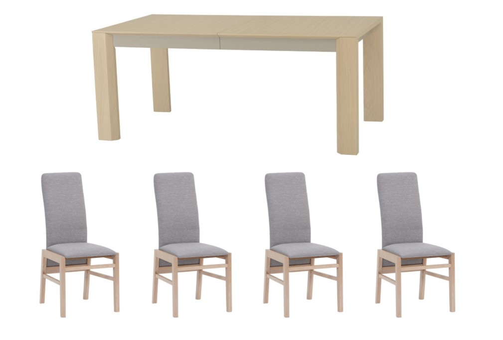 Oslo Bundle (Oslo Extending Table & 4 Oslo Dining Chairs) - OUTLET