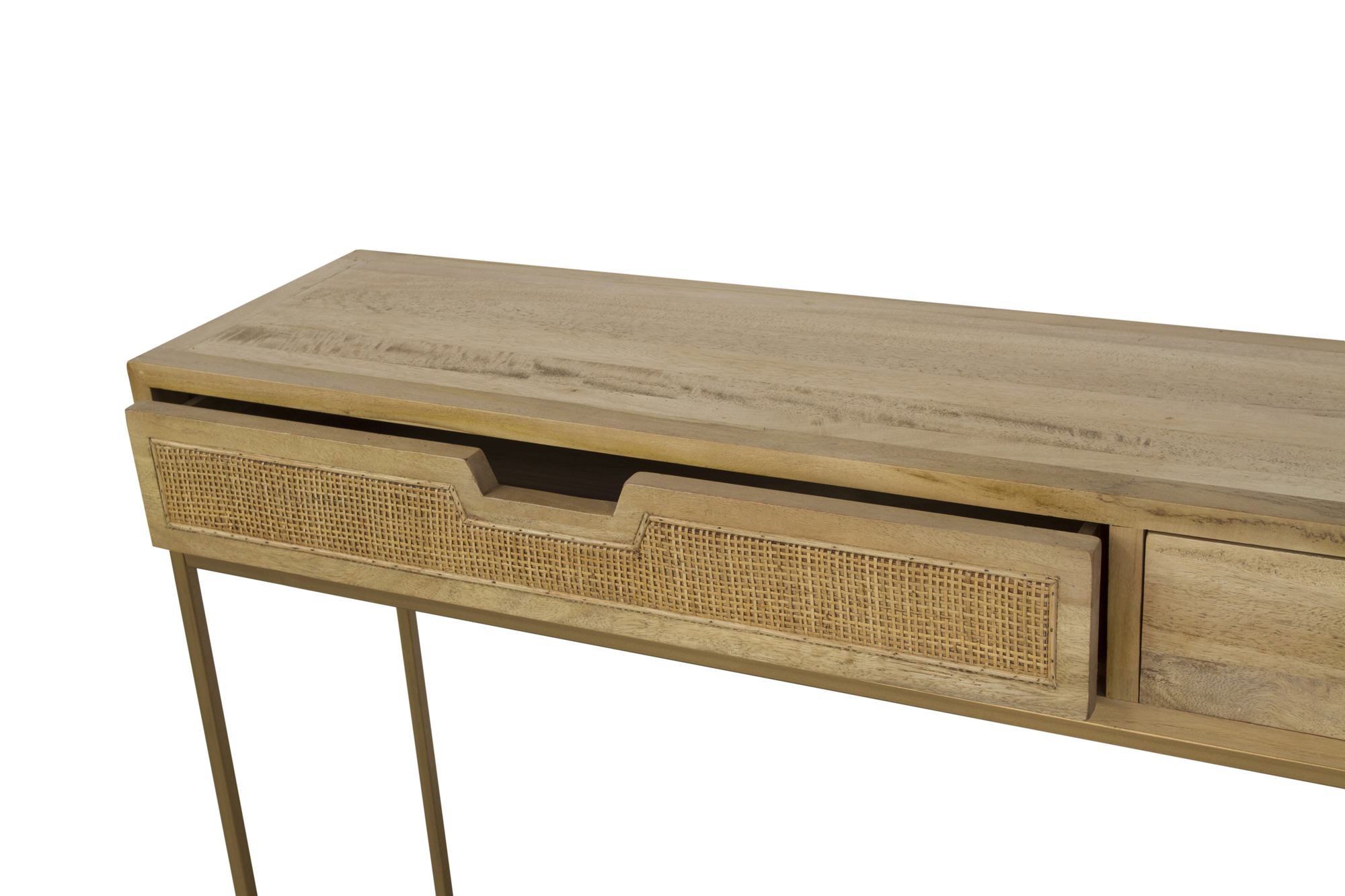 Rattan 2 Drawer Console