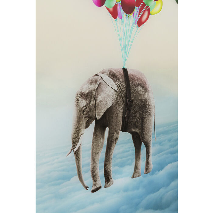 Balloon Elephant Glass Picture