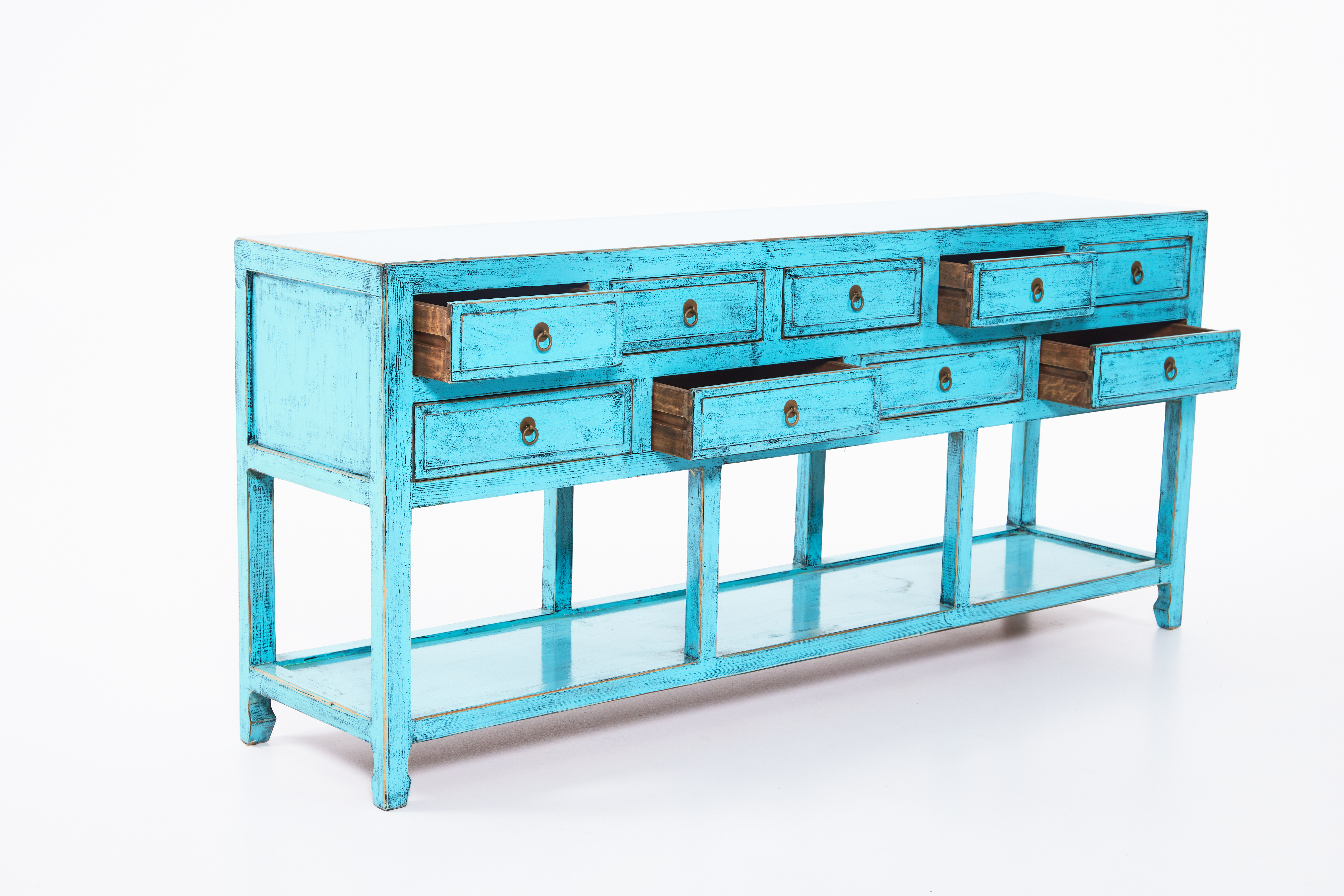 Santorini 9 Drawer Table - Turquoise