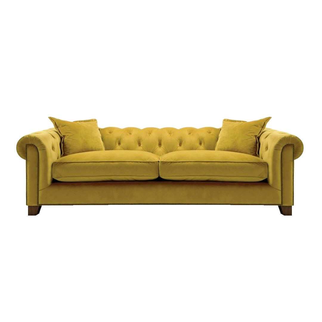 Kennedy 3 Seater Hermit Sofa (Mustard)