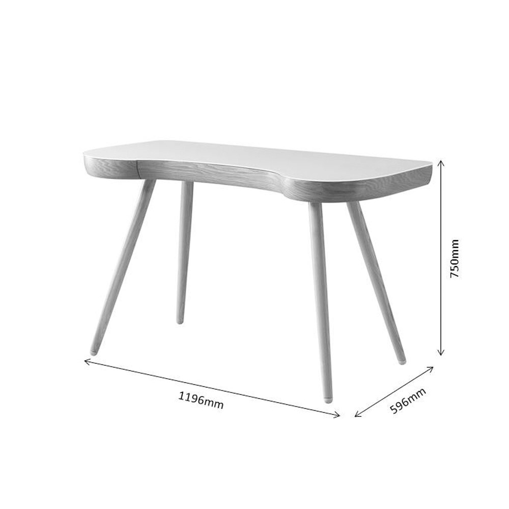 Miami Executive Desk Oak/White Glass