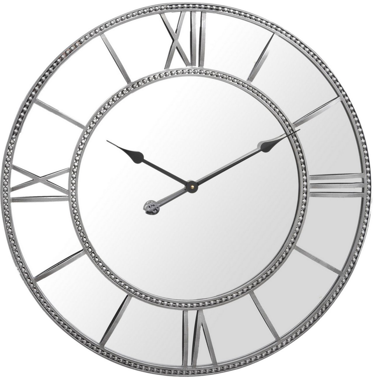 Beaded Round Mirrored Wall Clock