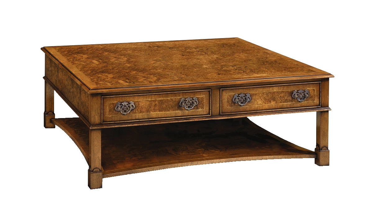 Vintage Walnut Drawer Coffee Table