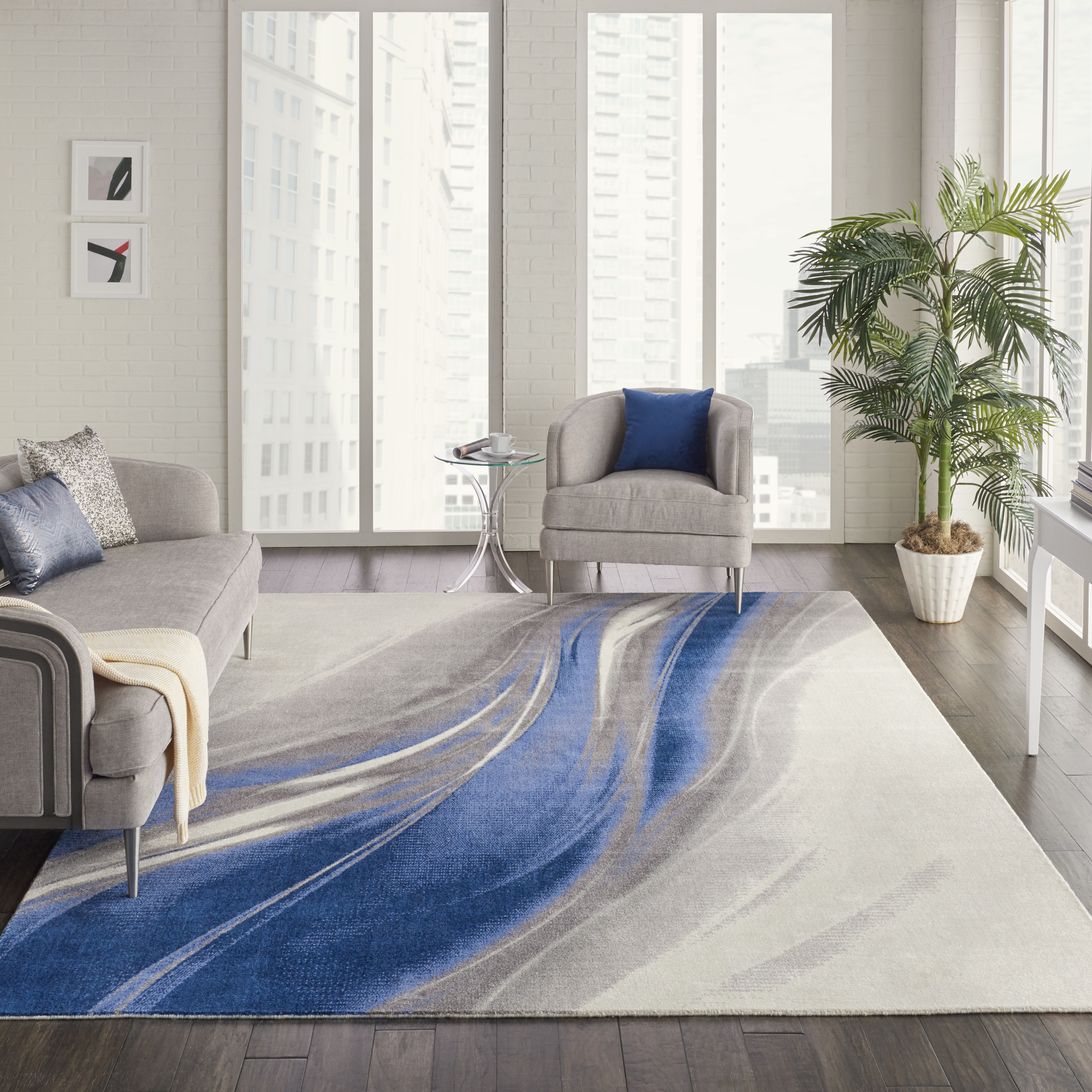 Twilight TWI28 Ivory Grey Blue Rug