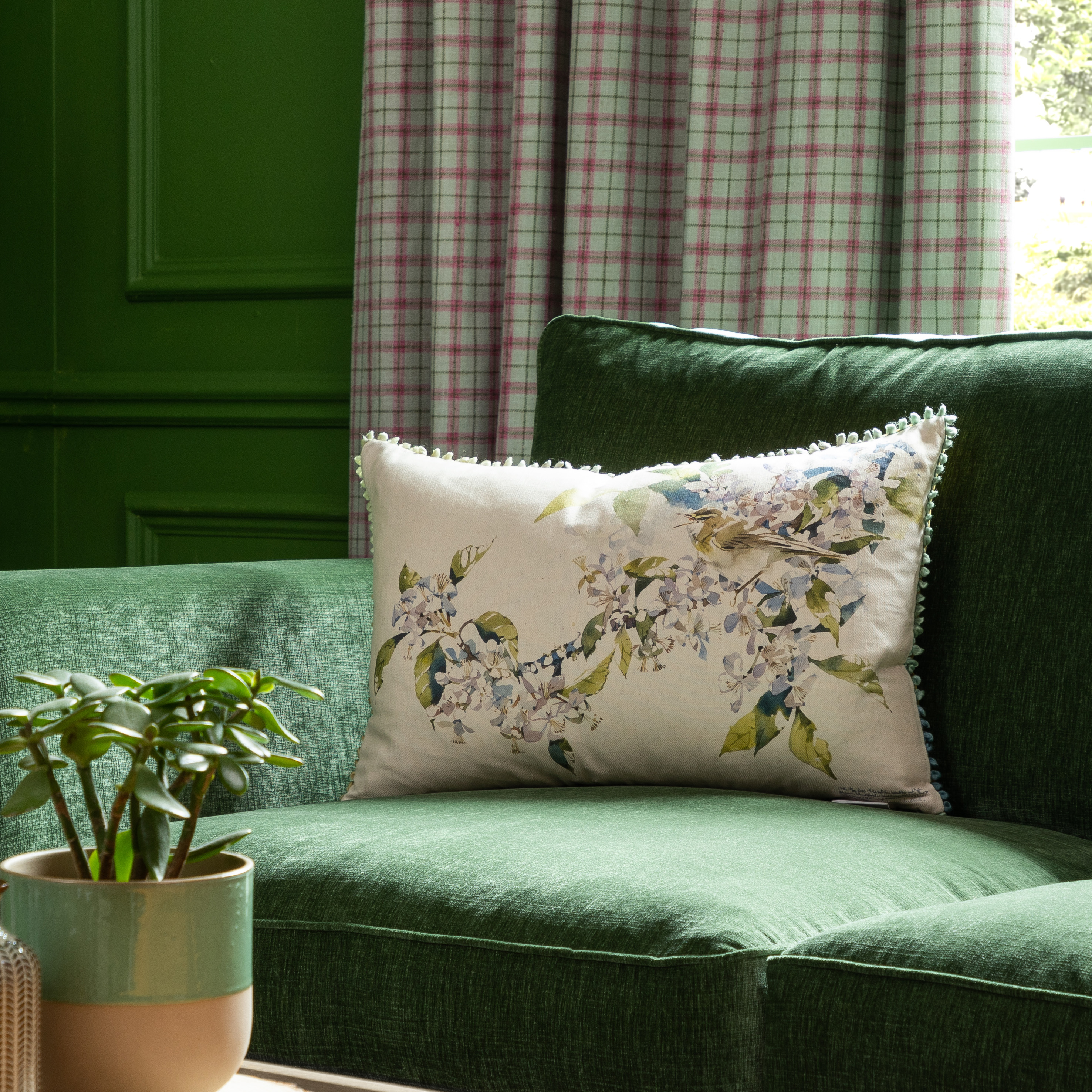 Willow Warbler Apple Cushion