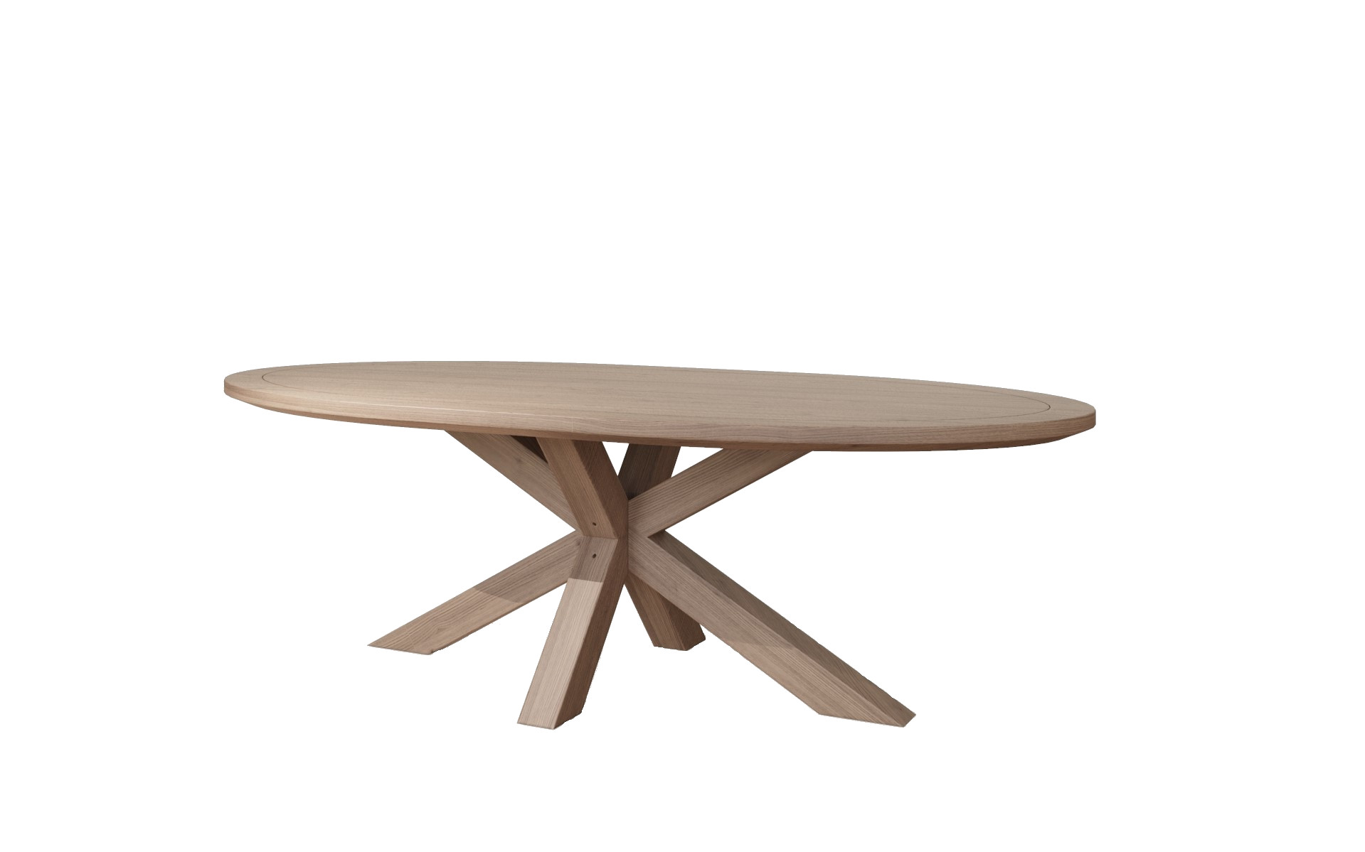Hugo Double X Pedestal Oval Dining Table