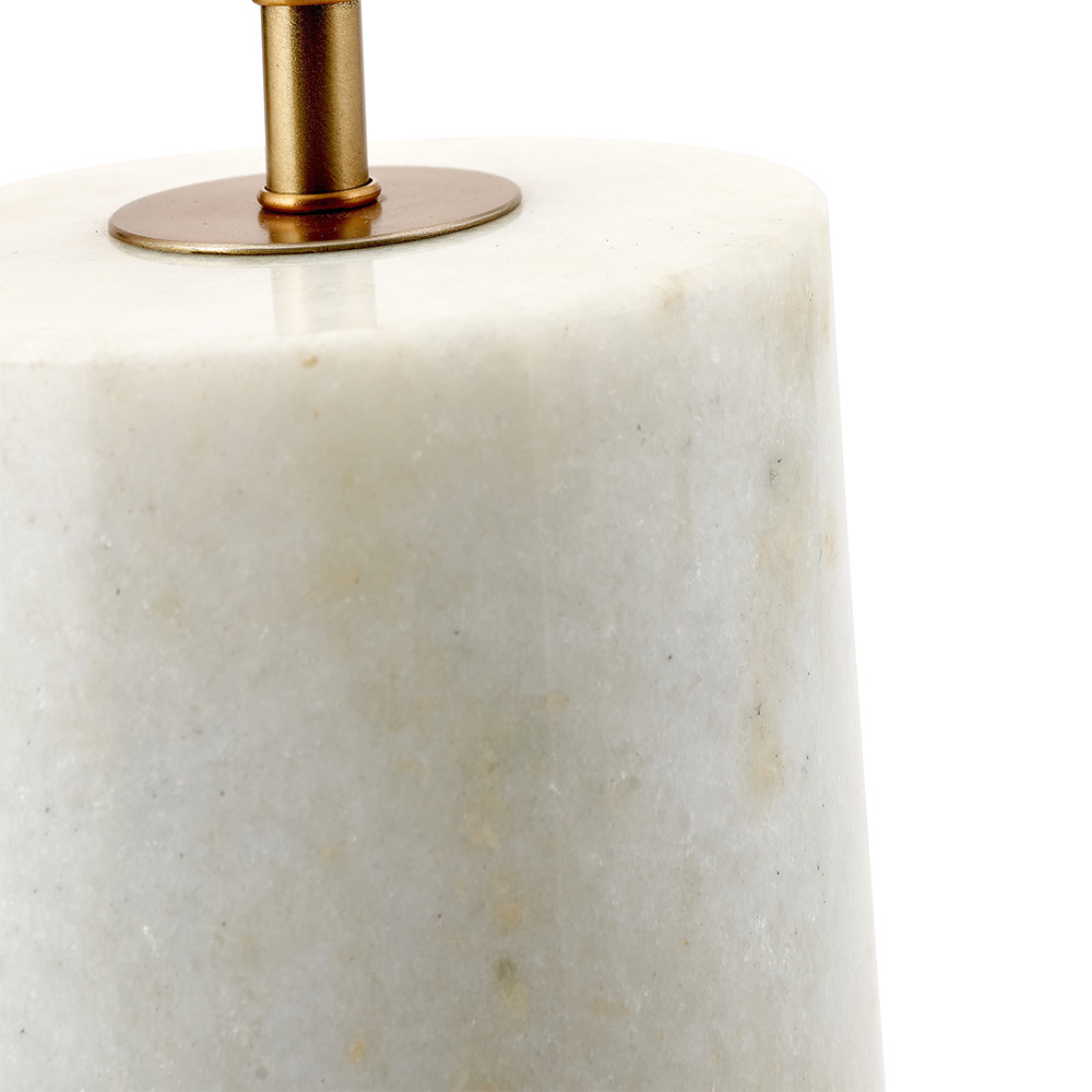 Kiorini White Marble Table Lamp with Shade