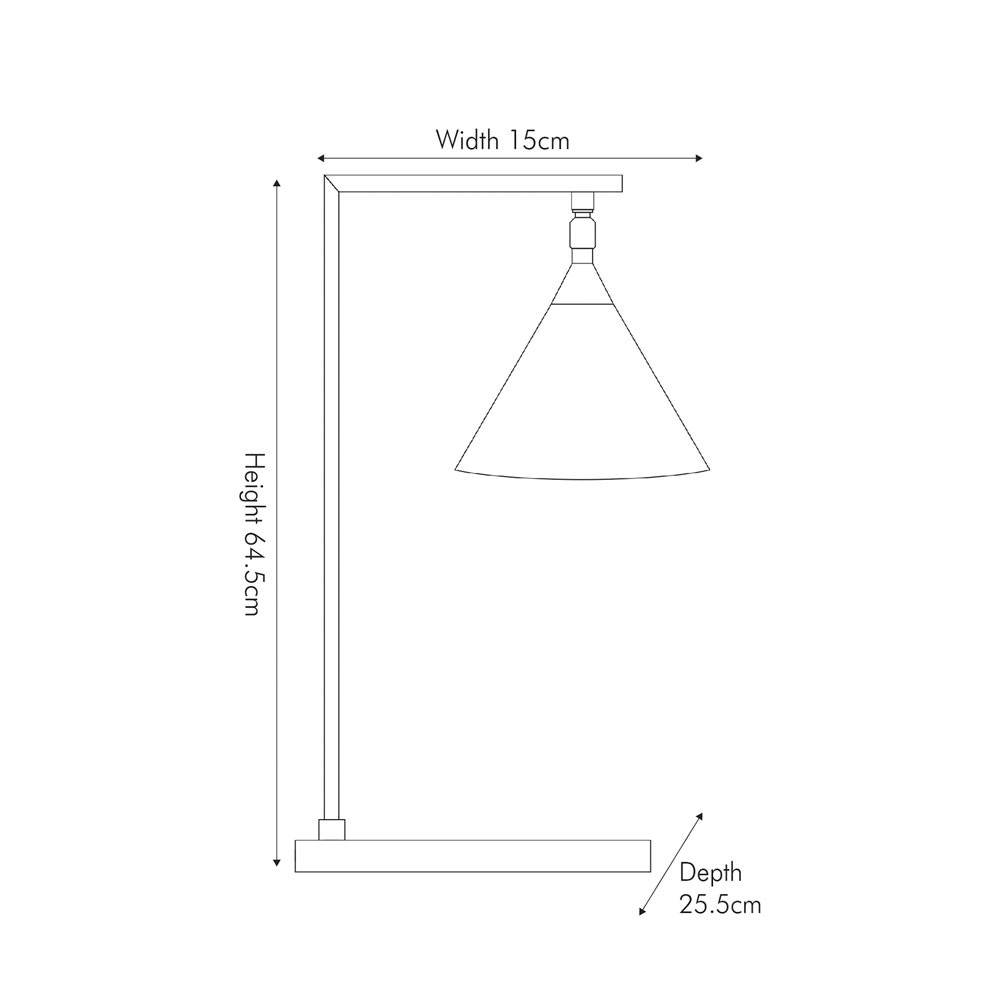 Zeta Matte Black and Antique Brass Table Lamp