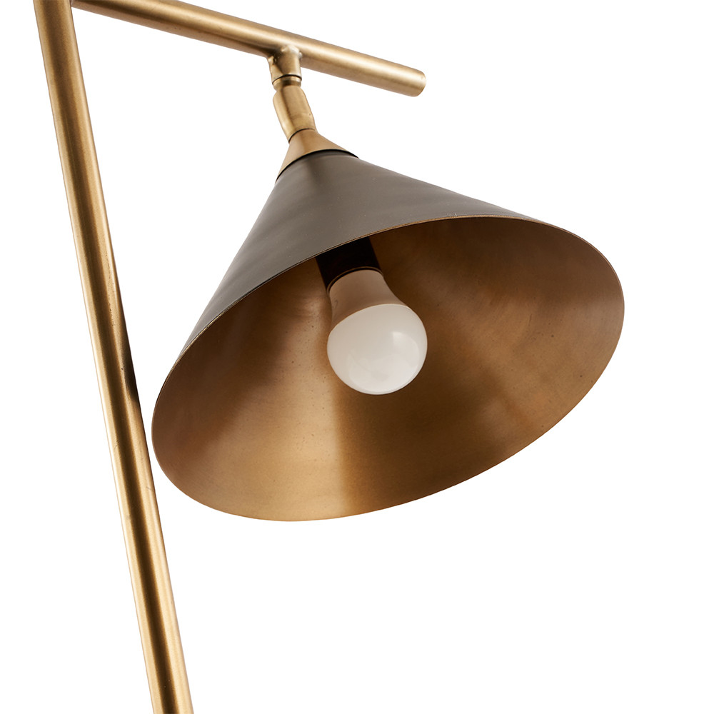 Zeta Matte Black and Antique Brass Table Lamp
