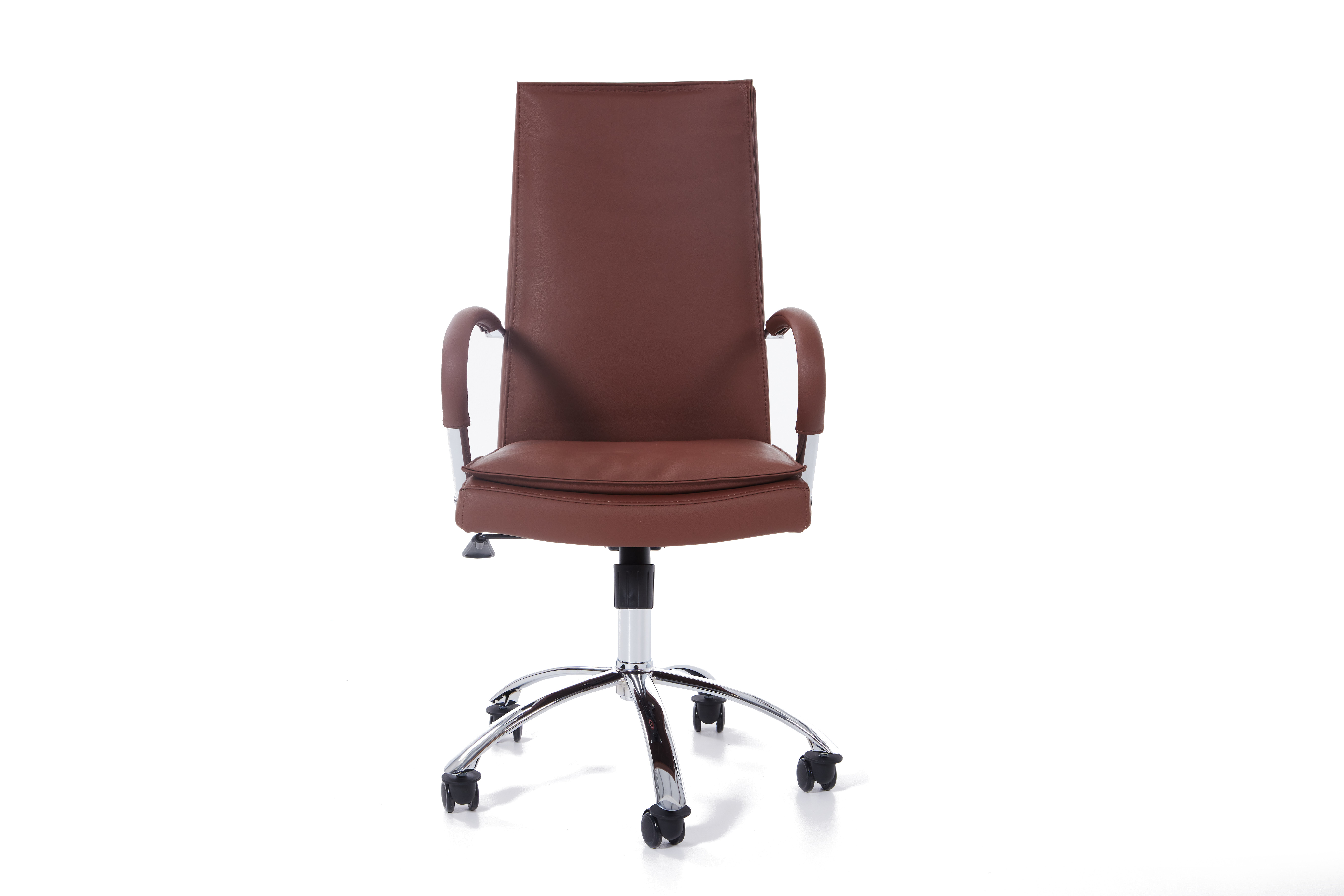 Soft Chrome Office Armchair - Rust