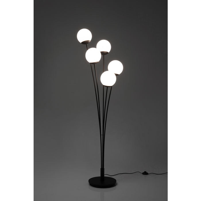 Matt Black Five Balls Floor Lamp