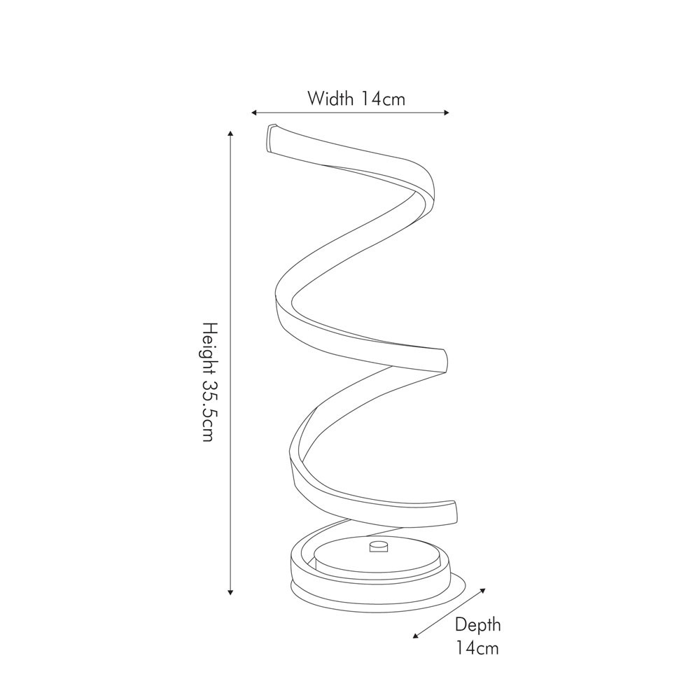 Solaris Grey Spiral Table Lamp