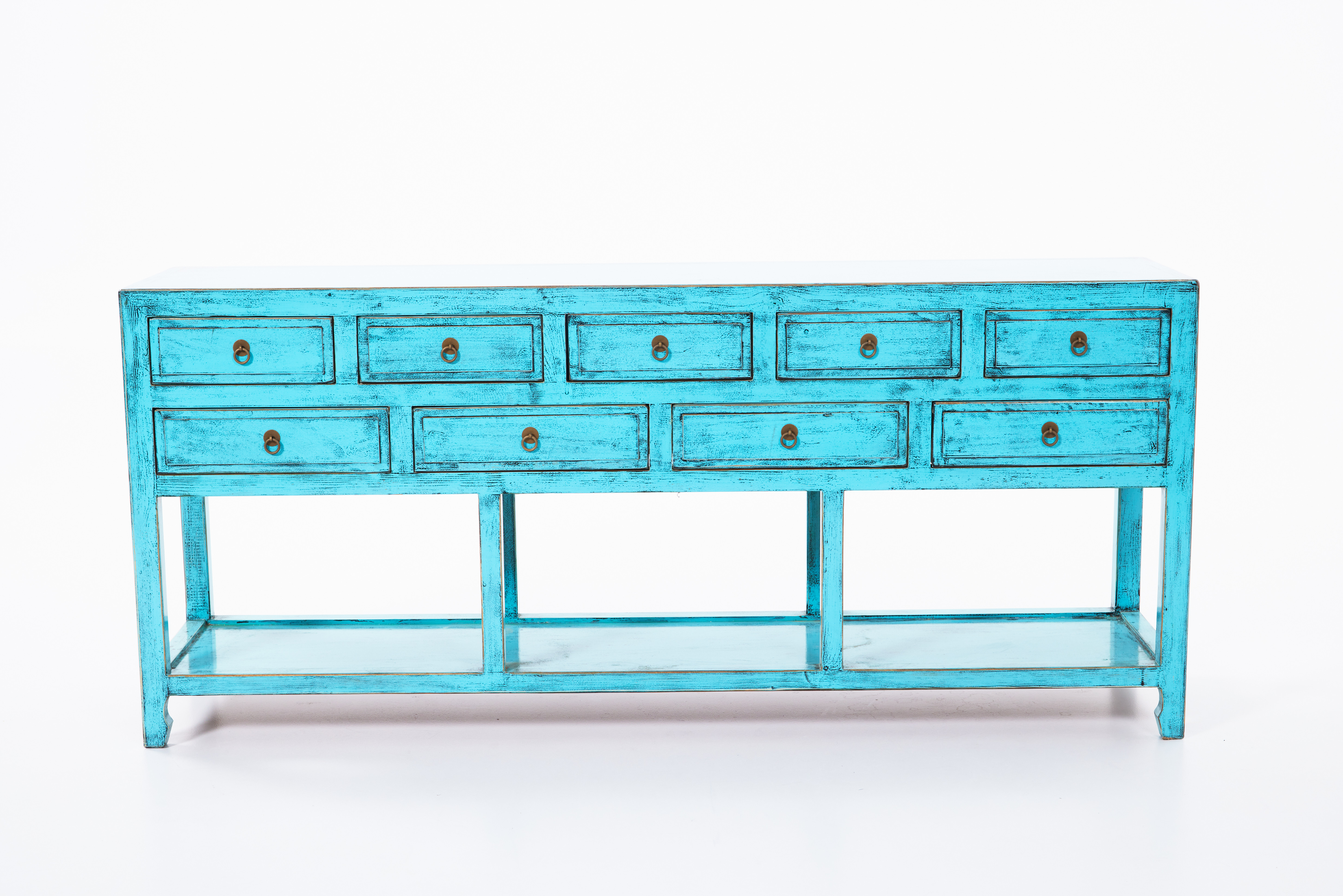 Santorini 9 Drawer Table - Turquoise