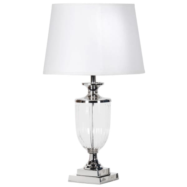 Nickel and Glass Urn Lamp