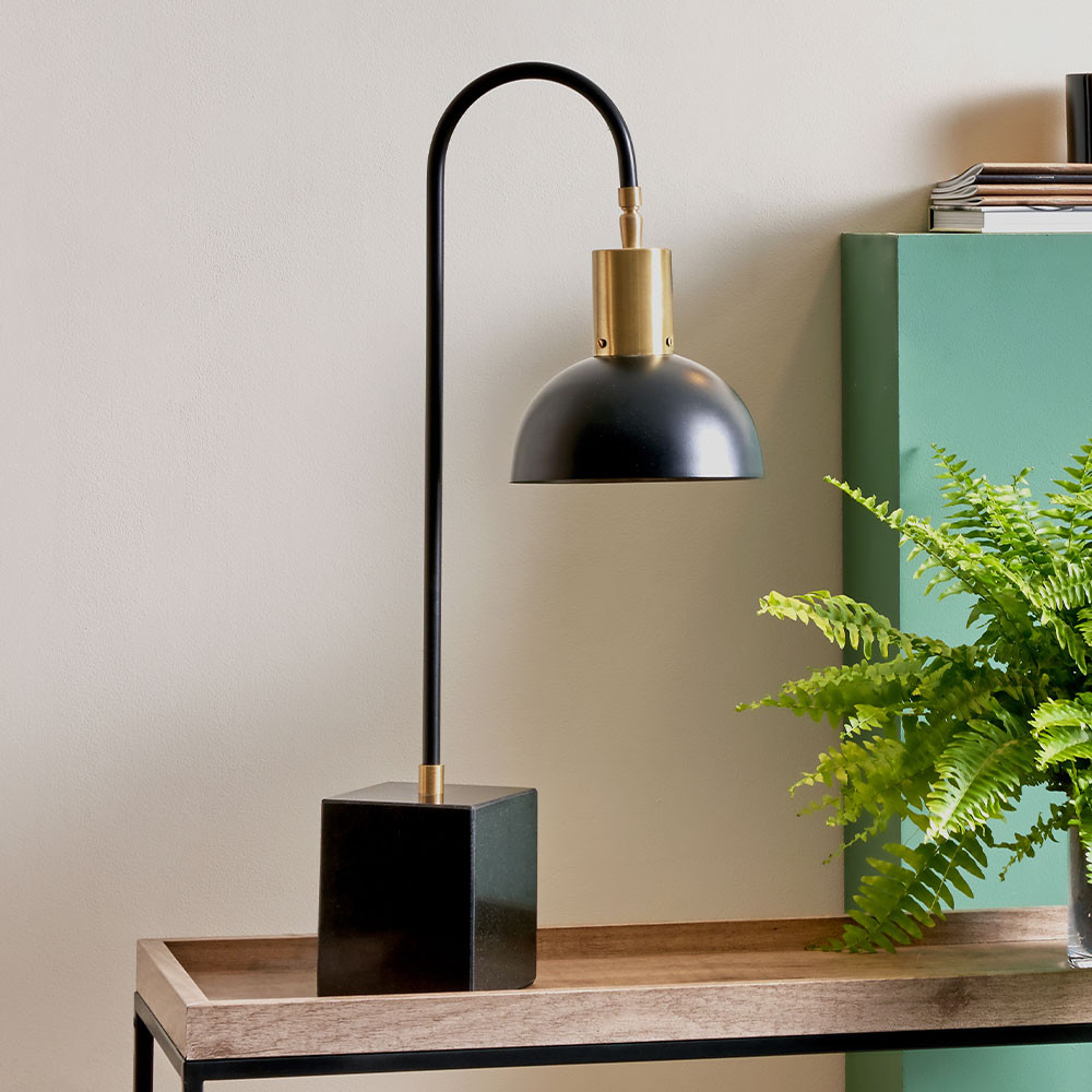 Mayfair Matte Black Domed Table Lamp