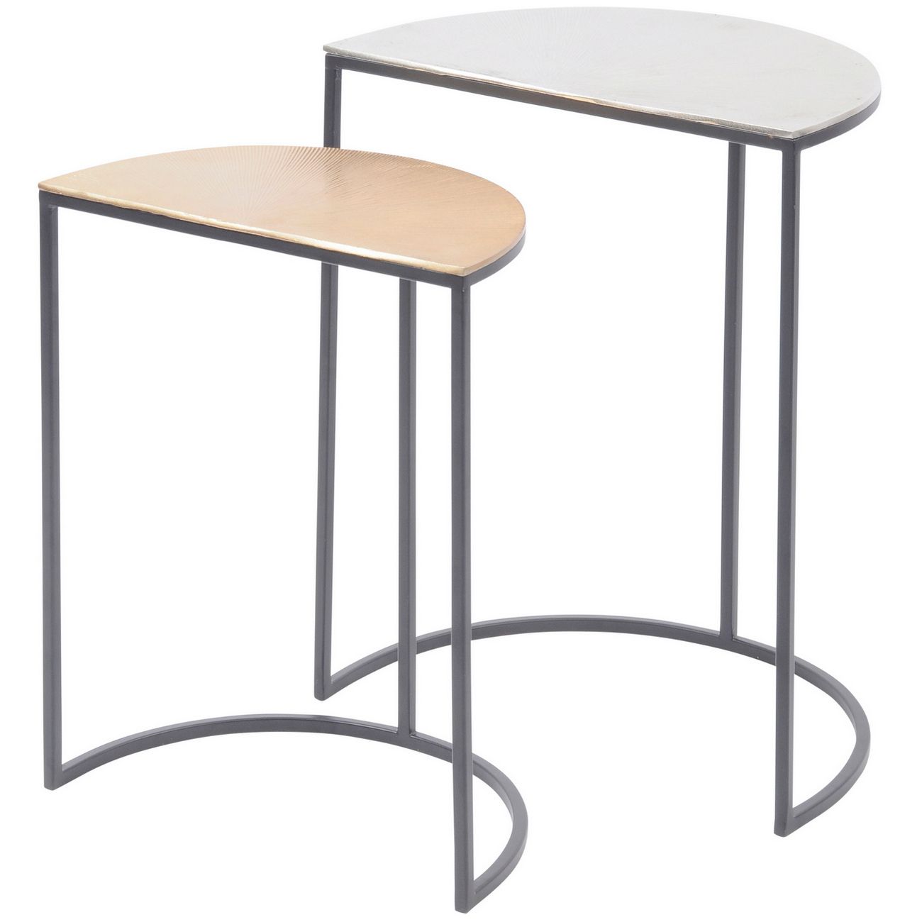 Starbust Gold and Silver Side Tables