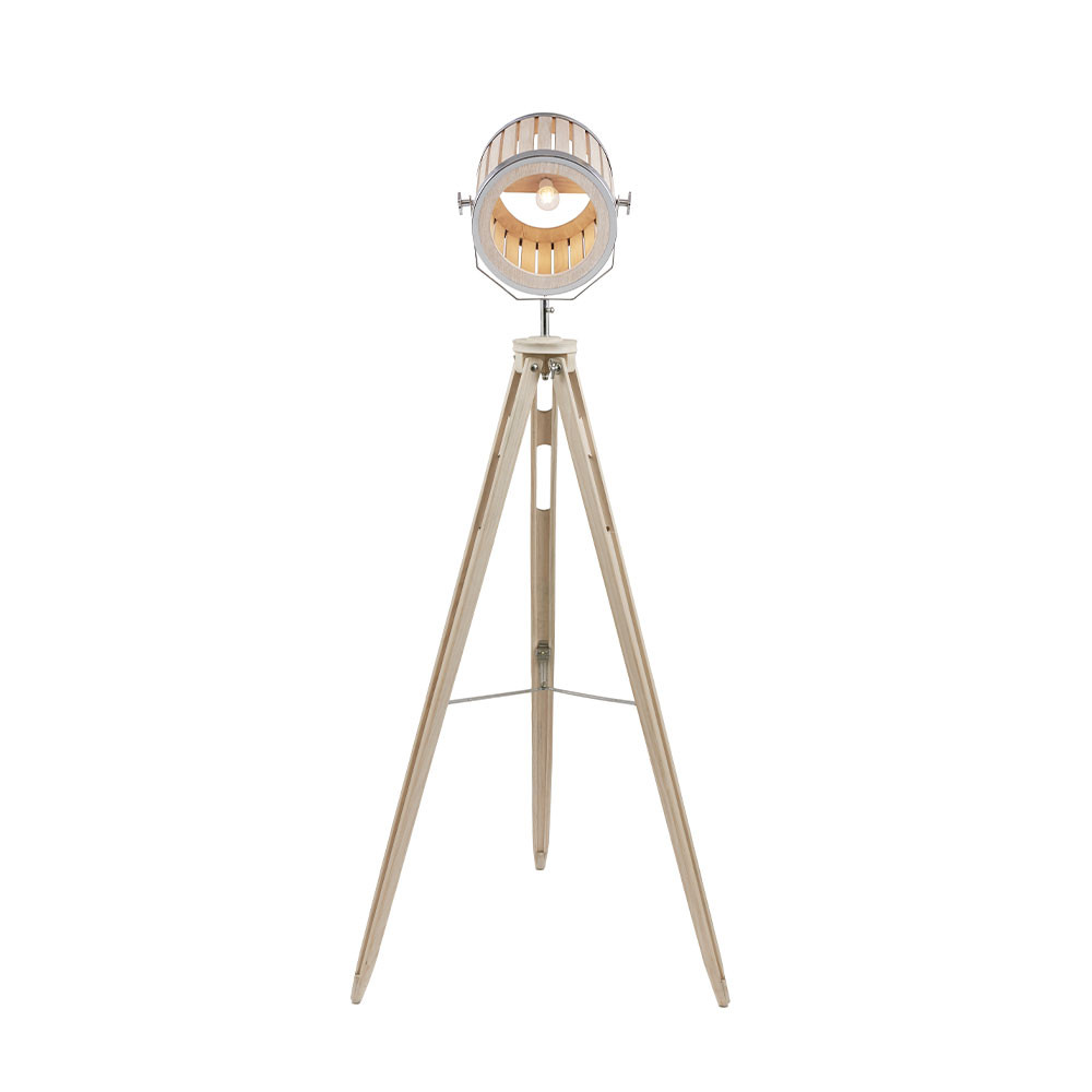 Staithes Natural and Silver Marine Tripod Floor Lamp