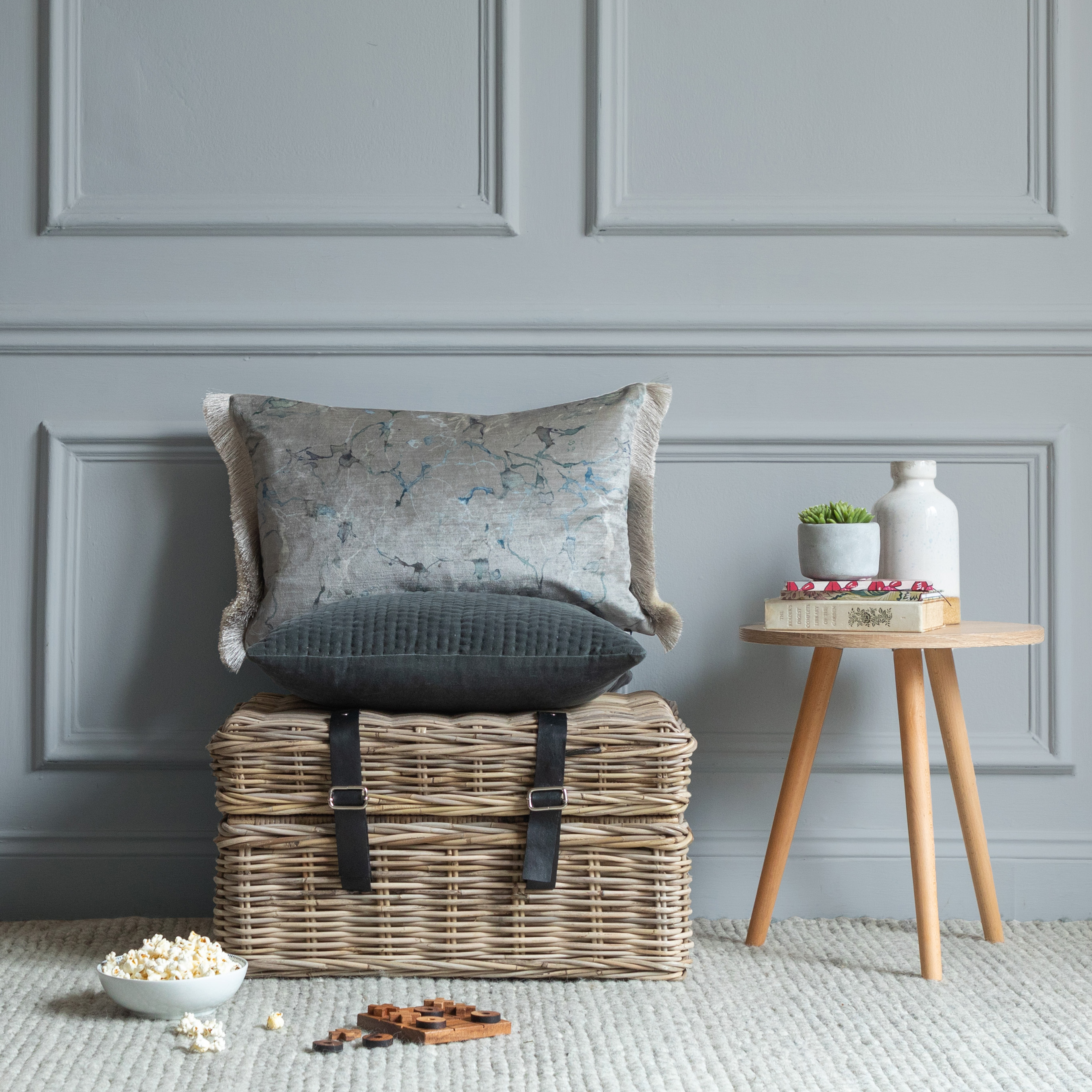 Carrara Frost Velvet Cushion