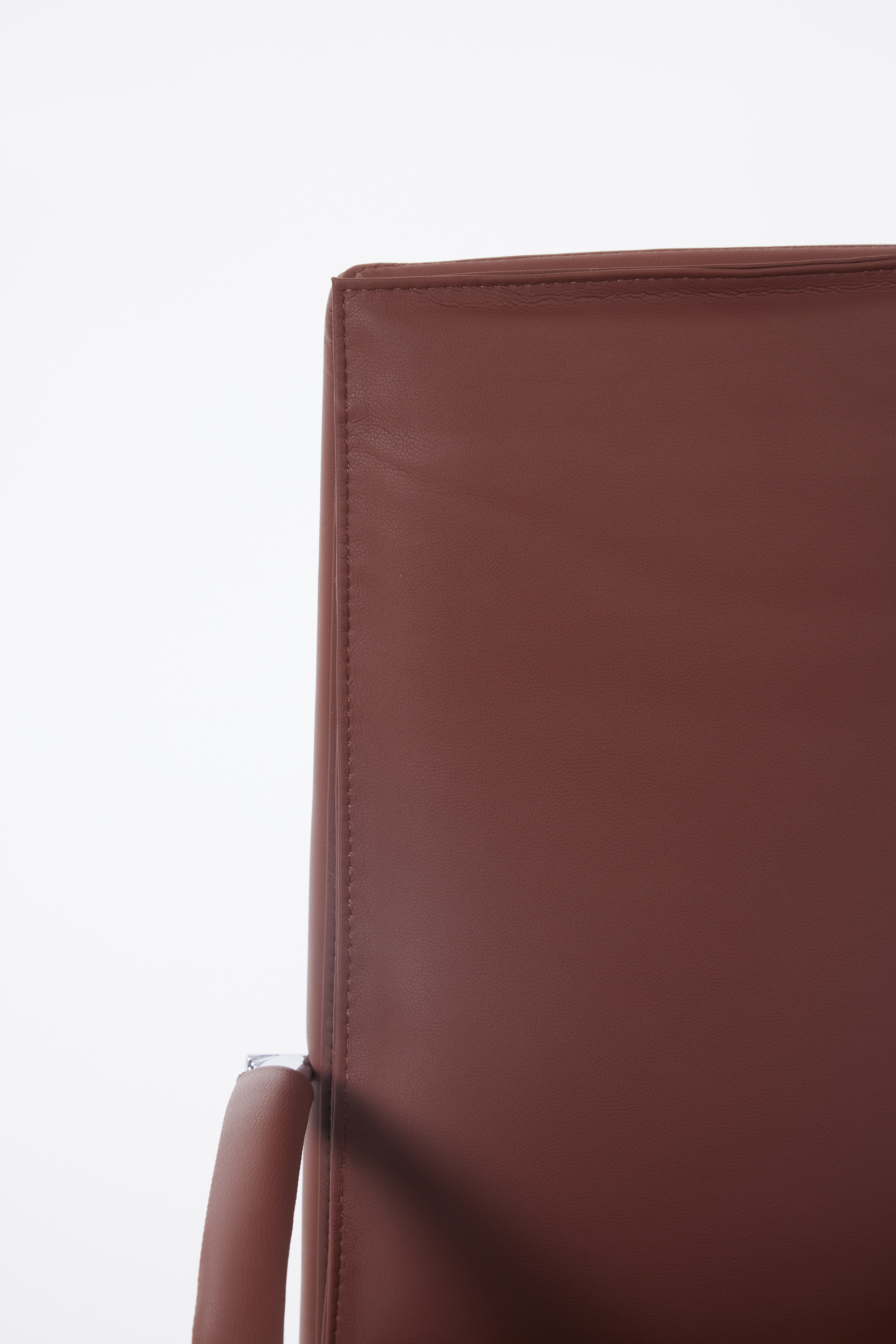 Soft Chrome Office Armchair - Rust
