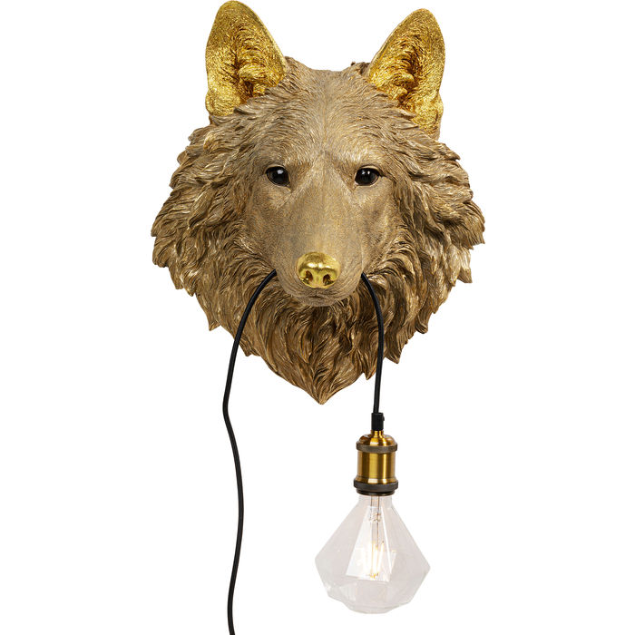 Wolf Head Wall Lamp