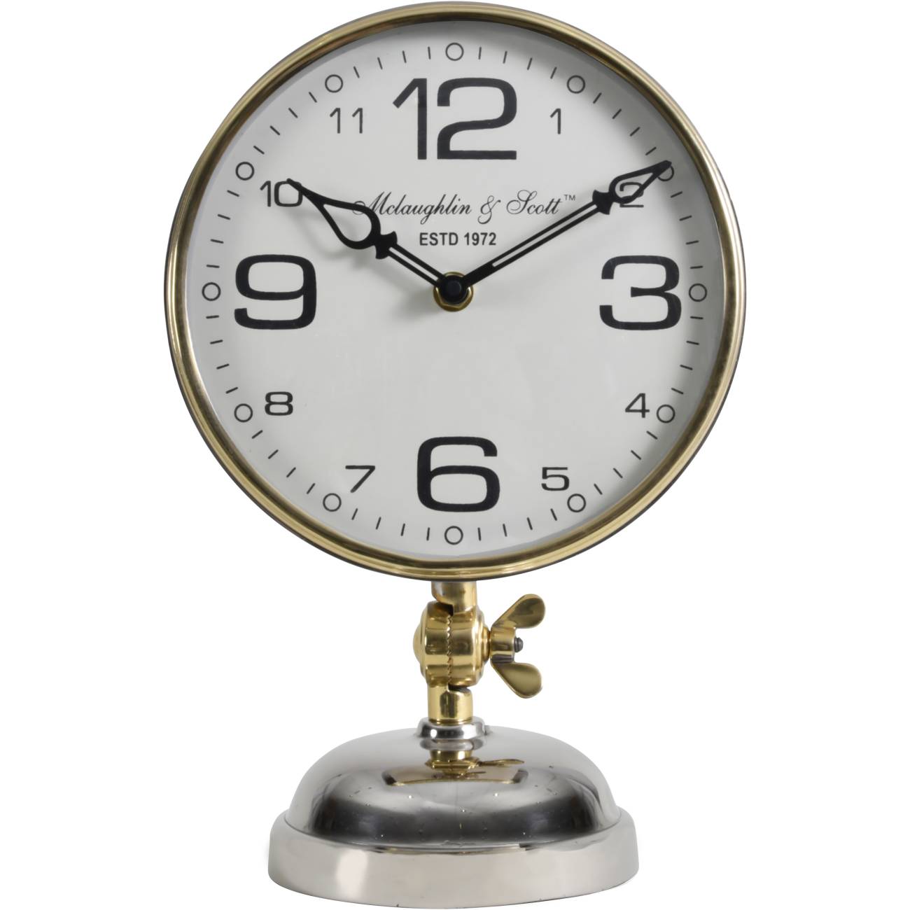 Risby Mantle Gold, Nickel and Brass Clock