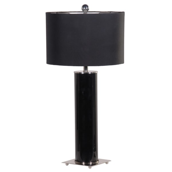 Black Cylinder Glass Lamp