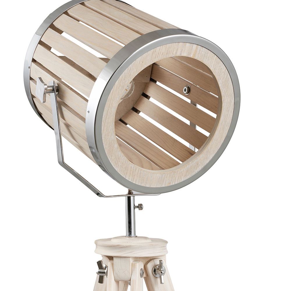 Staithes Natural and Silver Marine Tripod Floor Lamp