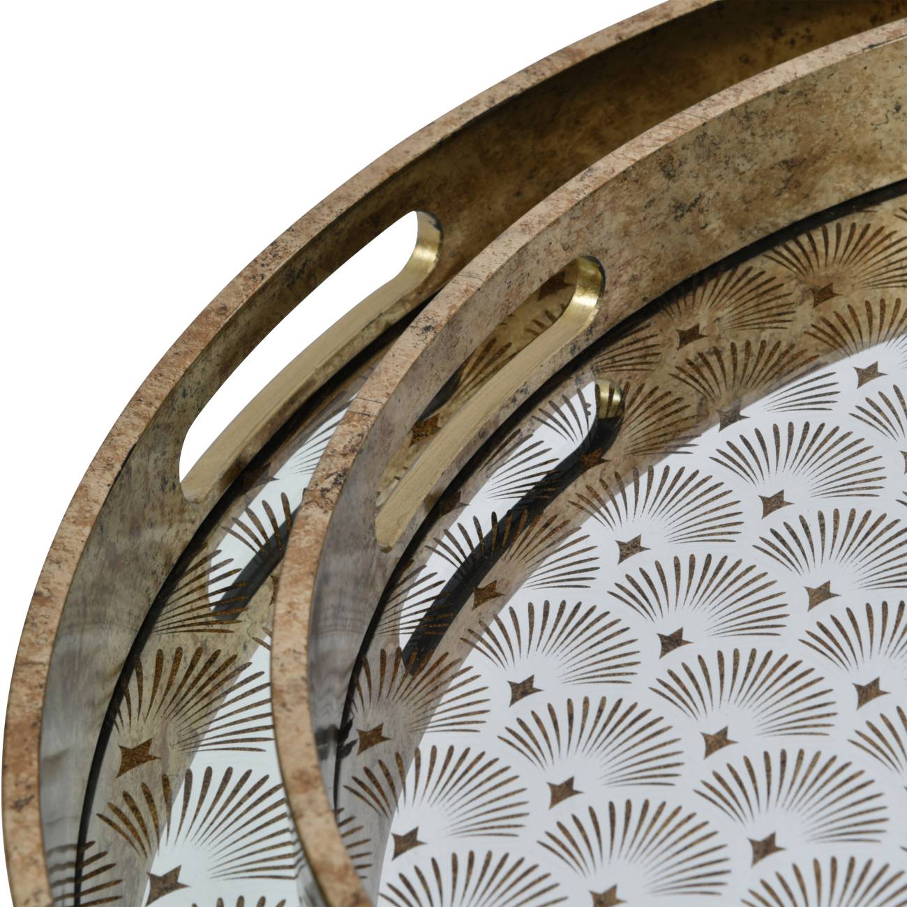 Gold Deco Scallop Antique Trays