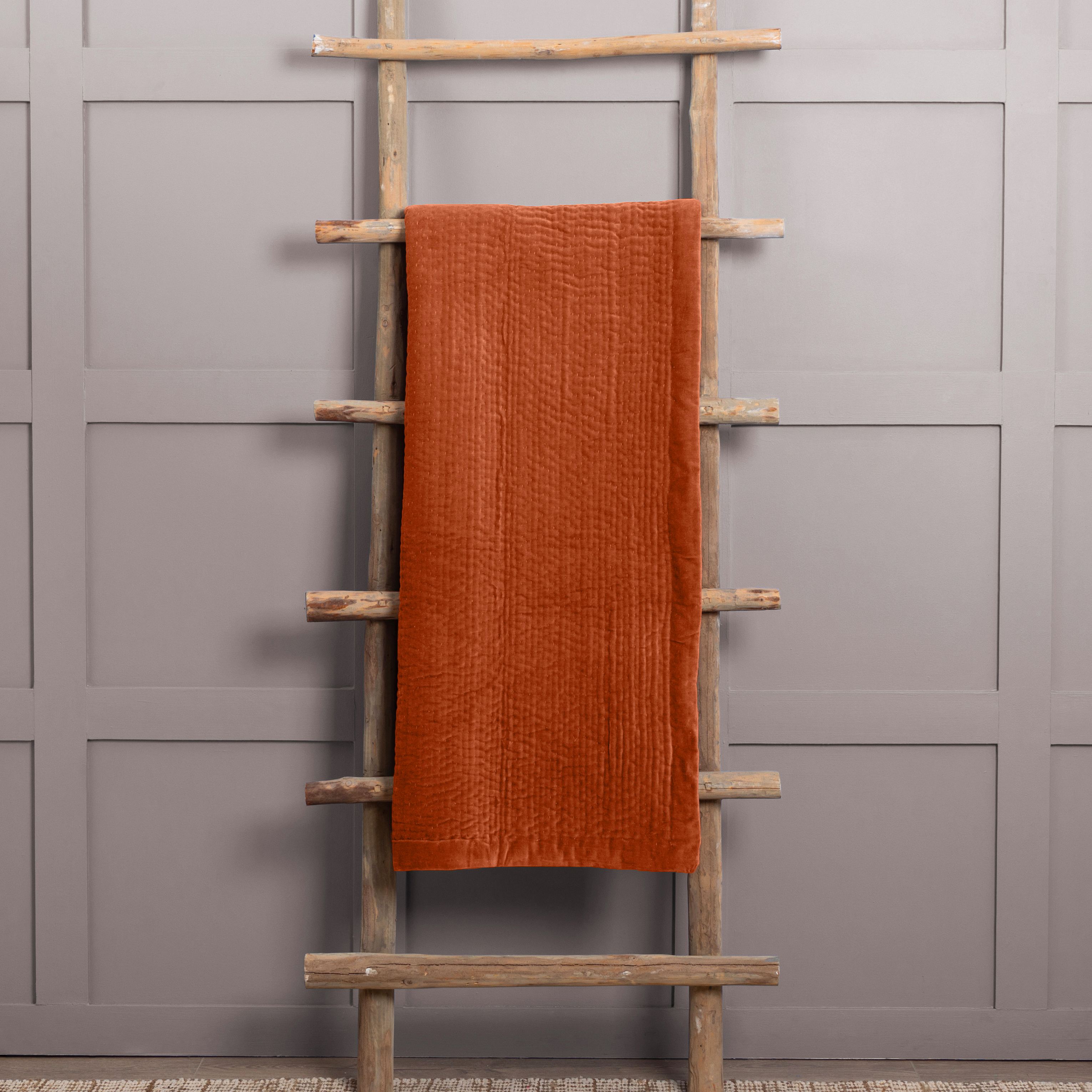 Haze Sunset Quilted Velvet Throw