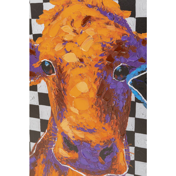 Colourful Cows Canvas Picture