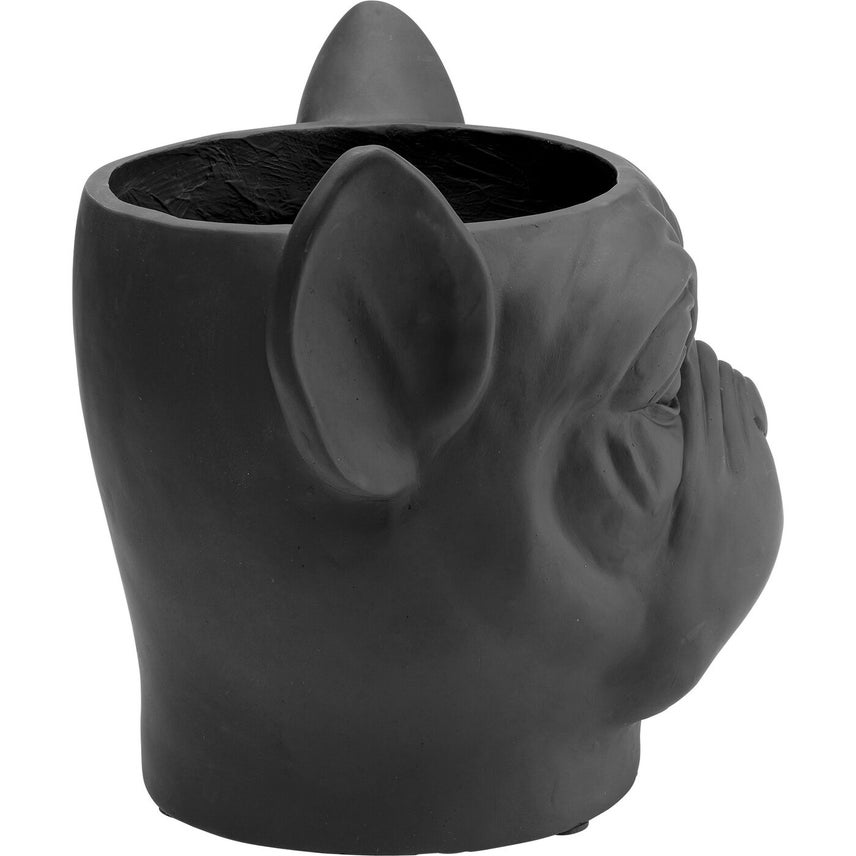 Black Bulldog Planter